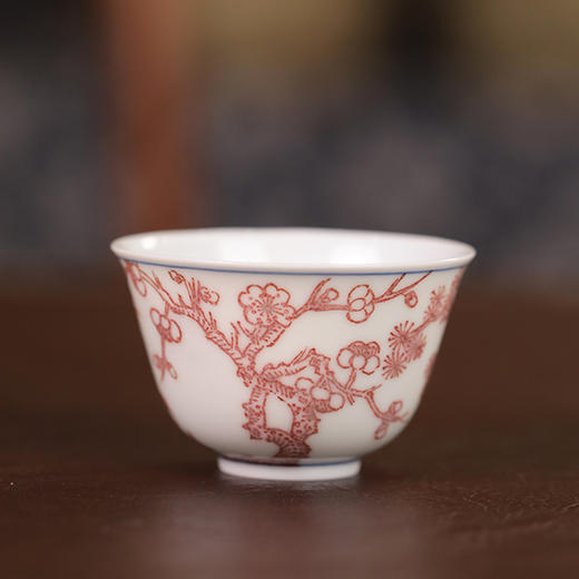 【忘言】釉里红岁寒三友小茶圆 曰何文人器 商品图0