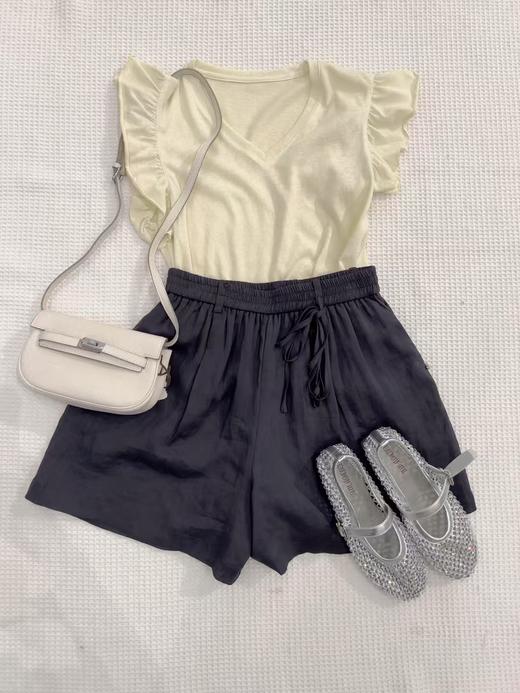 【门店同款】ENJOY夏季韩系荷叶边袖V领T 162995021 商品图0