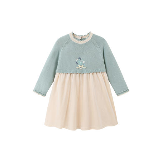 【商场同款】英氏女童连衣裙春秋季长袖针织丝绒裙女宝裙子新款 商品图4