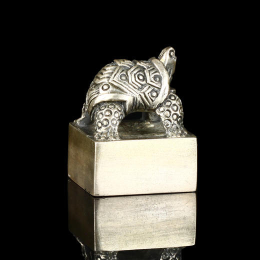 孤品016940-精品实心纯银质龟钮方章99克-2.4*2.4*3.1cm 商品图3