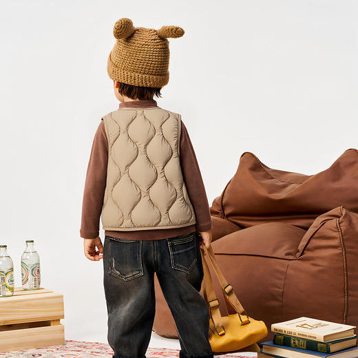 Cucutas幼童羽绒马甲CY25WIW679卡其/深灰/军绿（80#-140#） 商品图3