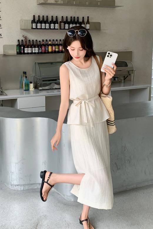 ELLA JADE 盐系极简风无袖上衣半身裙套装 20668 商品图1