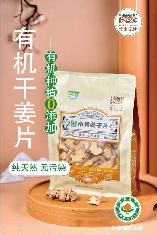 姜来无忧-有机小黄姜干片 500克/袋 厂家直发 商品图0