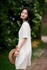 优雅棉苎麻呼吸轻盈睫毛蕾丝直筒连衣裙 商品缩略图6