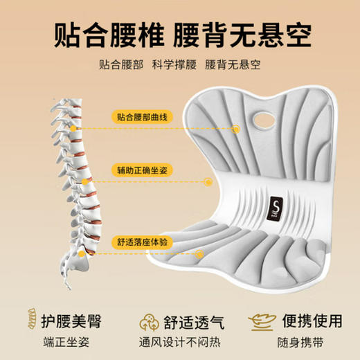 思菲其护腰坐垫 人气灰【160斤以内】 超强支撑-舒适护腰 YC 商品图3