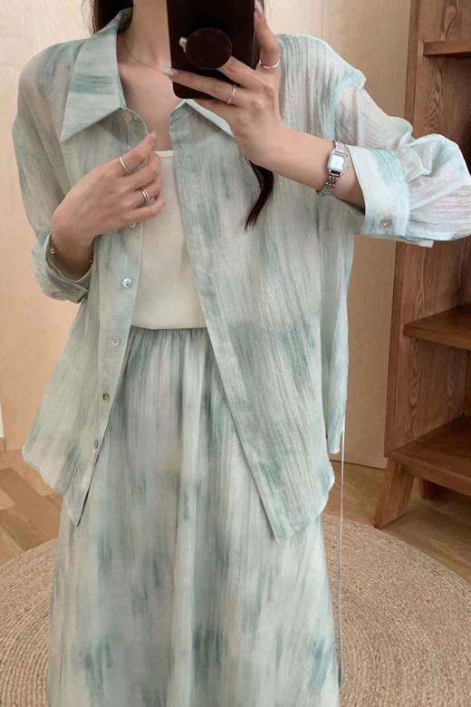 ELLA JADE 设计感晕染衬衫吊带内搭半身裙套装 20685 商品图4