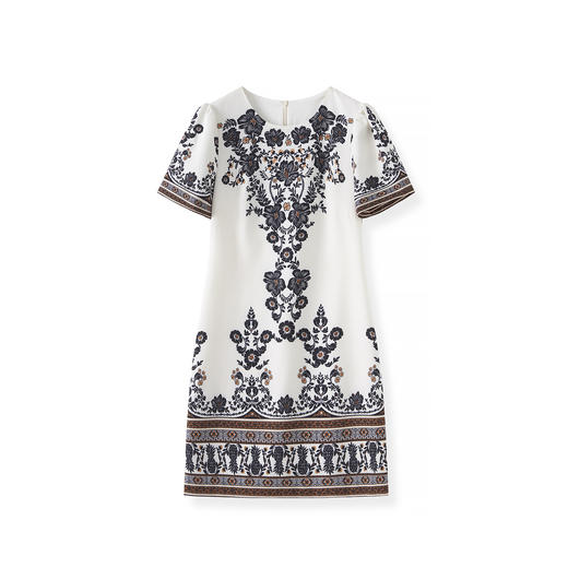 「高货wl」全新升级【铂金会员293/天猫399/差价106】(03741)洛诗琳定位印花小香风连衣裙2025夏季端庄显瘦气质A字裙女 商品图4