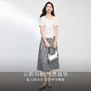 【专属特价】熙世界不规则方领白色t恤女夏2025新款修身显瘦褶皱短袖别致上衣 商品缩略图3