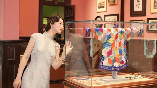 荷言GL 云露 仙子同款织金蝴蝶牡丹仿罗丝质旗袍 商品图6