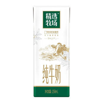 蒙牛蒙牛精选牧场纯牛奶全脂灭菌乳利乐苗条装250ml×12包 /水饮冲调 /常温奶 /基础牛奶 商品图4
