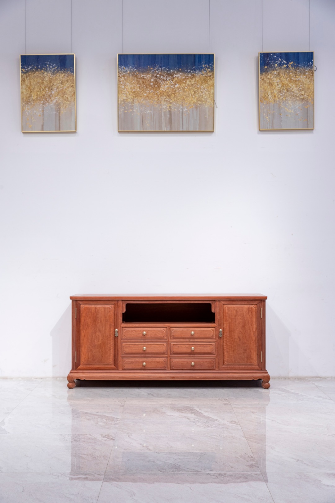 红桥红 家具严选  缅甸花梨(大果紫檀）  【168 六抽屉 空层 餐边柜】