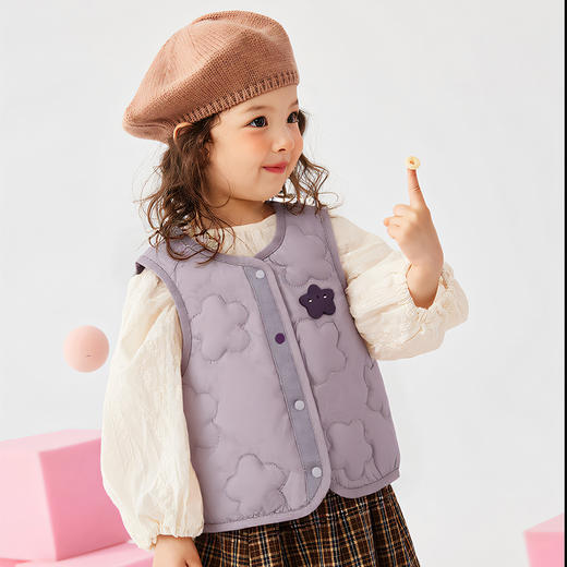 Cucutas女幼童羽绒马甲CY25WIW661粉红/紫色/浅黄（80#-140#） 商品图4