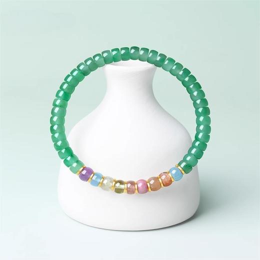 【普陀山】霓虹翠正品 非洲翠多宝直切药片珠手串手链银水晶生日礼物 商品图1