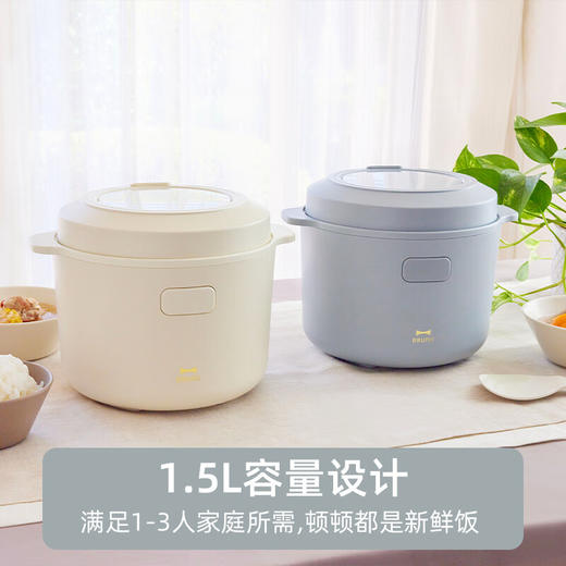 BRUNO 复古低糖电饭煲1.5L 家用1-3人煮饭炖汤煮粥高颜值压力电饭锅 商品图2