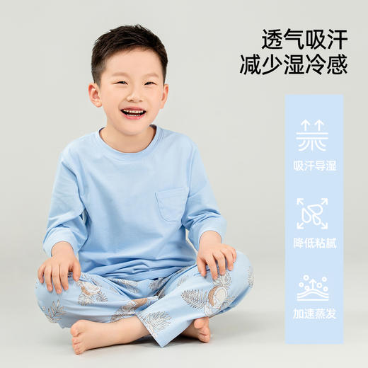 【商场同款】【五分袖长裤】熳洁儿 男女童94%棉卡通可爱家居服套装25203662 商品图3