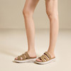 千百度厚底魔术贴露趾一字拖女增高外穿魔术贴凉拖鞋A25311501 商品缩略图1