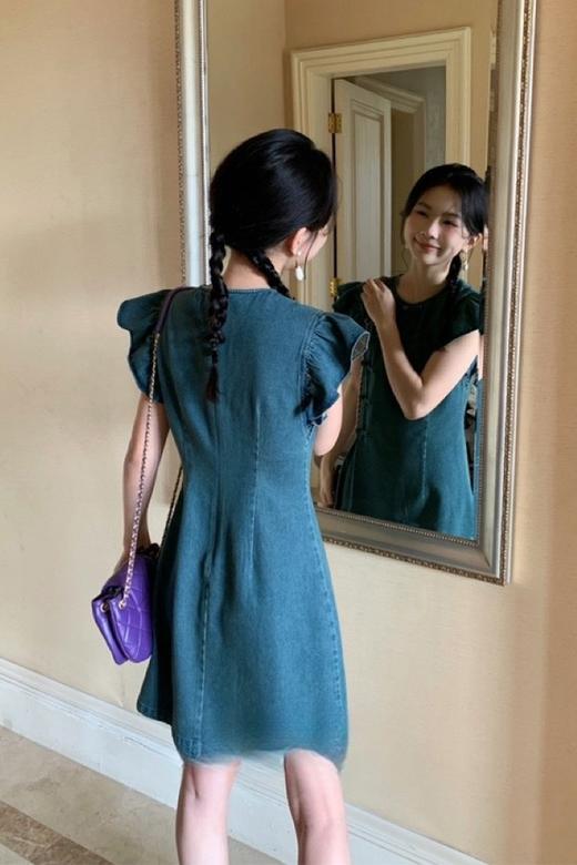 ANSUABEL 复古港风小飞袖牛仔裙 20659 商品图5