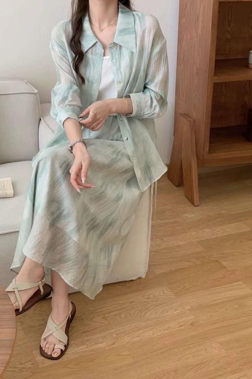 ELLA JADE 设计感晕染衬衫吊带内搭半身裙套装 20685 商品图3