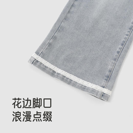 英氏女童洋气裤子春季装新款休闲百搭牛仔裤中大童女孩宽松长裤 商品图3