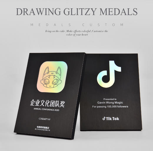 高档金属奖牌定做炫彩铝合金logo商务合作代理商授权聘书奖牌纪念 商品图2