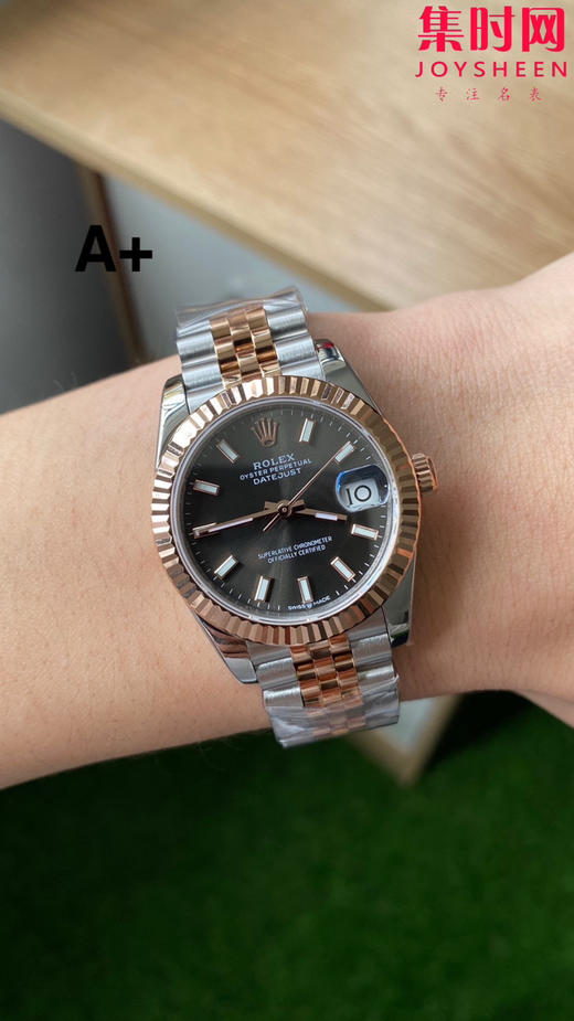 劳力士GS日志31系列 女款日志31mm 间玫金灰盘条丁 女士腕表 2236机 新品劳力士女款蚝式日志型腕表31mm 到货 商品图8