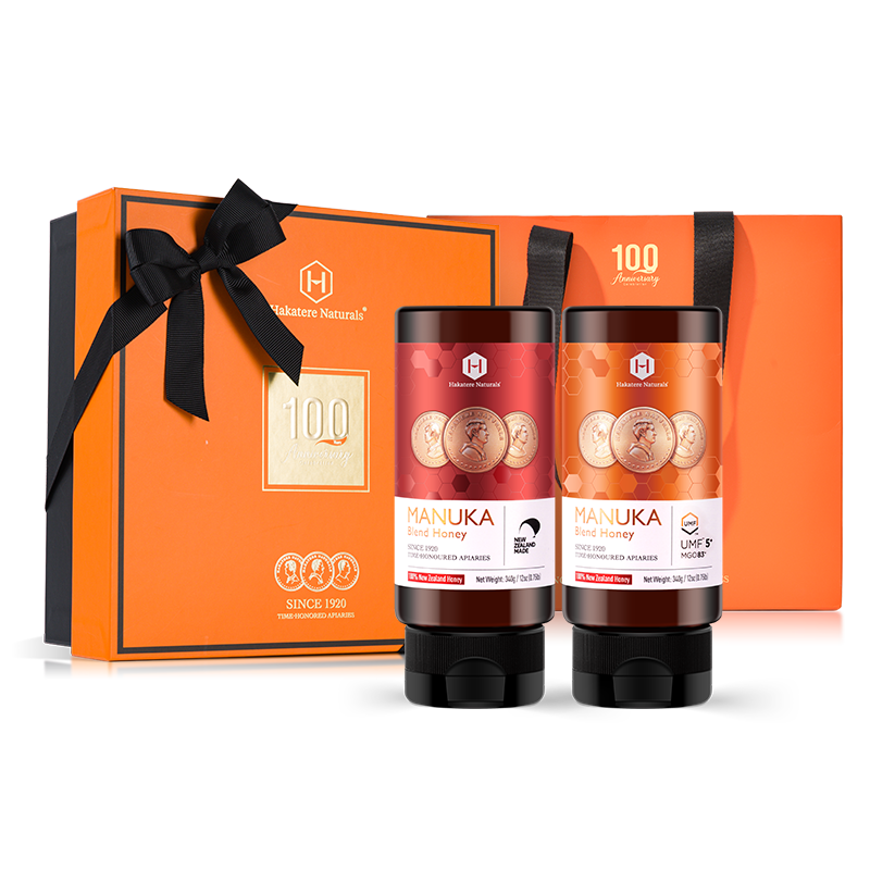 荷塔威UMF5+麦卢卡蜂蜜 * 340g挤压蜜 & 混合挤压蜜 * 340g/瓶 礼盒 轻巧挤压 便捷 精致礼盒