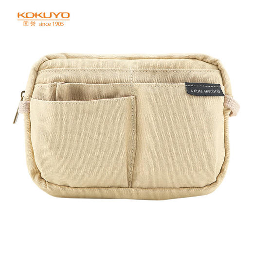 国誉(KOKUYO)一米新纯手提收纳整理包中包帆布笔袋浅棕色/内附背带1个装 商品图2
