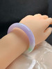 620340，52.7圈口，细糯化春彩正圈平安镯，半截粉紫色，飘阳绿色花，色泽清爽 商品缩略图5
