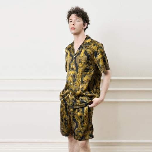 Solo seta22姆米男士真短袖短裤套装桑蚕丝印花家居服2025秋冬 商品图3