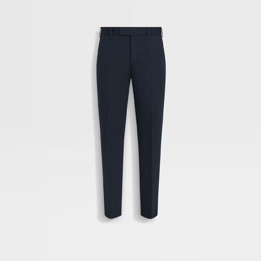 ZEGNA 杰尼亚 男士棉麻斜纹布西裤 深蓝色 UBI37A5 TR10 852 商品图0