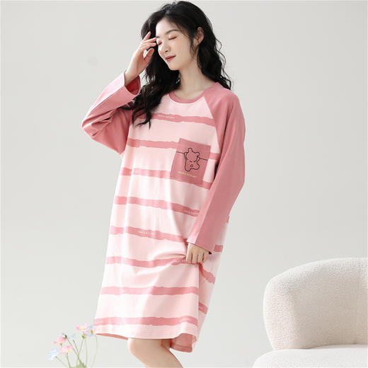 康妮雅女式长袖睡裙 商品图6