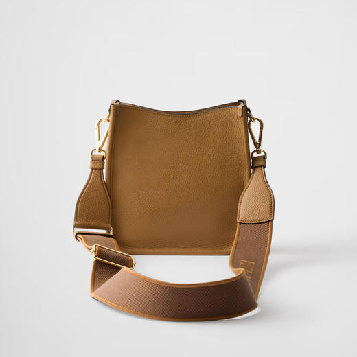 PRADA 普拉达 女士金属刻字徽标皮革迷你单肩包 棕色 1BH191 2DKV F03V8 7NO 商品图2