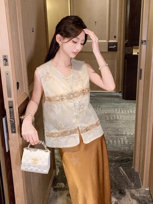 张心子【浅草须臾】水溶蕾丝镂空刺绣马甲女夏季新款法式无袖上衣 U2506050 商品图6