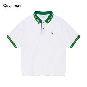 covernat韩国潮牌翻领短T潮流时尚宽松舒适学院风polo衫短袖CO2402ST20