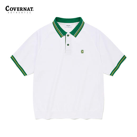 covernat韩国潮牌翻领短T潮流时尚宽松舒适学院风polo衫短袖CO2402ST20 商品图0