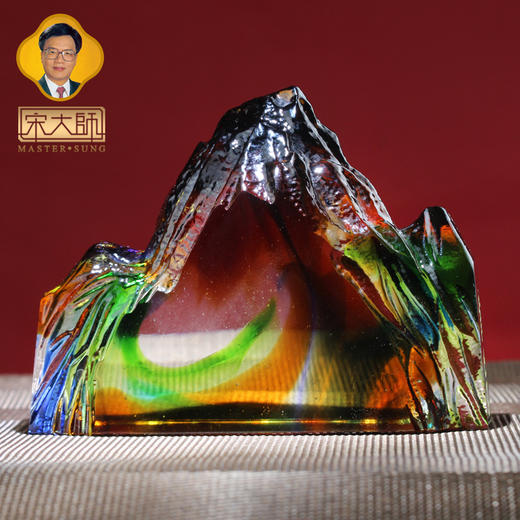 宋大师大师新款吉祥礼石敢当泰山靠山石摆件 古法琉璃工艺商务礼品摆件 商品图4