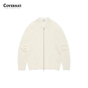 covernat韩国潮牌经典C LOGO图案拉链宽松舒适开衫2024春夏新品CO2401KT07