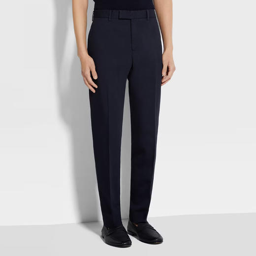 ZEGNA 杰尼亚 男士棉麻斜纹布西裤 深蓝色 UBI37A5 TR10 852 商品图1