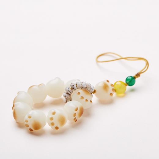 【普陀山】天然白玉菩提小挂件手捻 手机挂件  包包挂件   炭烧猫爪 商品图3