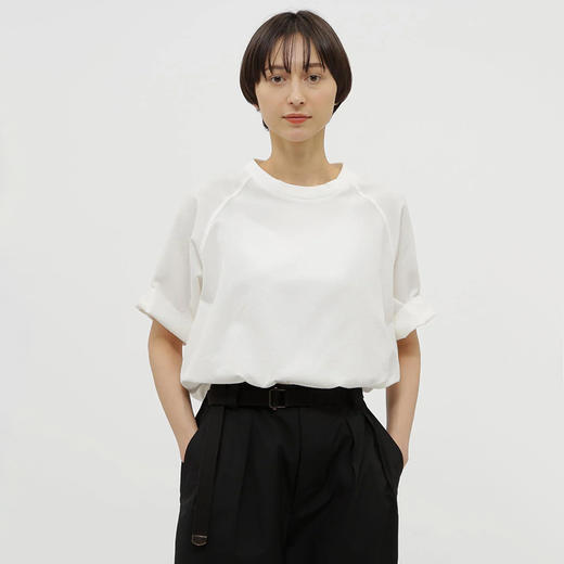 MHL Tee WASHED OUT COTTON LINEN 女式棉麻混纺水洗廓形短袖T恤 商品图0