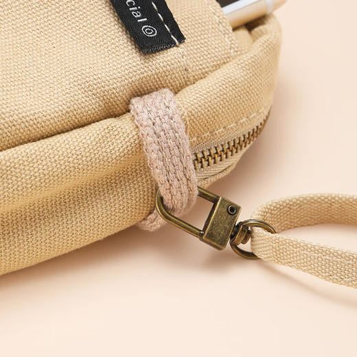 国誉(KOKUYO)一米新纯手提收纳整理包中包帆布笔袋浅棕色/内附背带1个装 商品图3