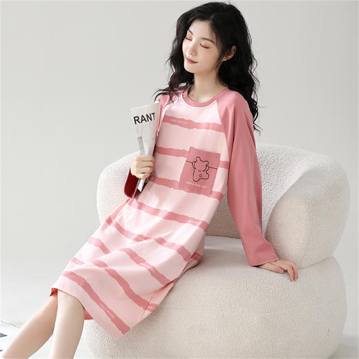 康妮雅女式长袖睡裙 商品图4