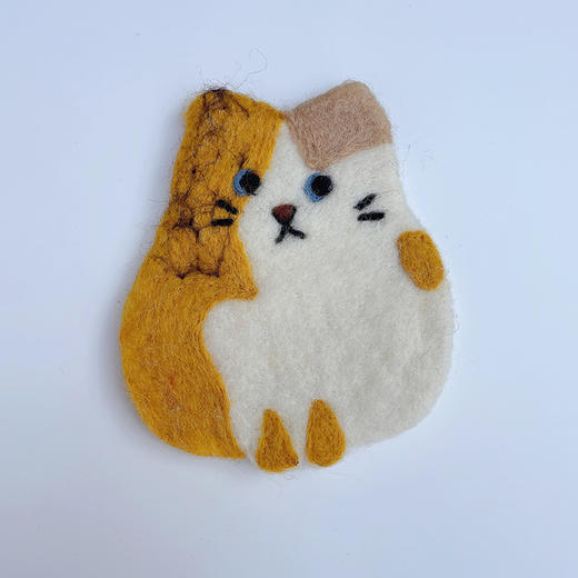 出口日本丑萌加厚可爱卡通猫咪茶杯垫羊毛毡杯垫桌面隔热垫礼物 商品图5