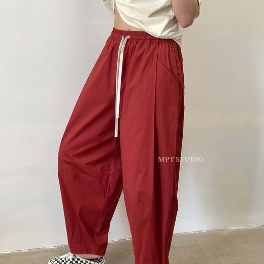 「K」洛诗琳13411极简松弛感萝卜裤2025夏季宽松慵懒休闲裤10407 商品图0