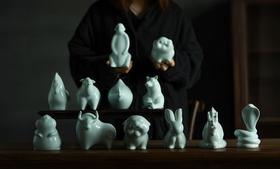 影青十二生肖摆件