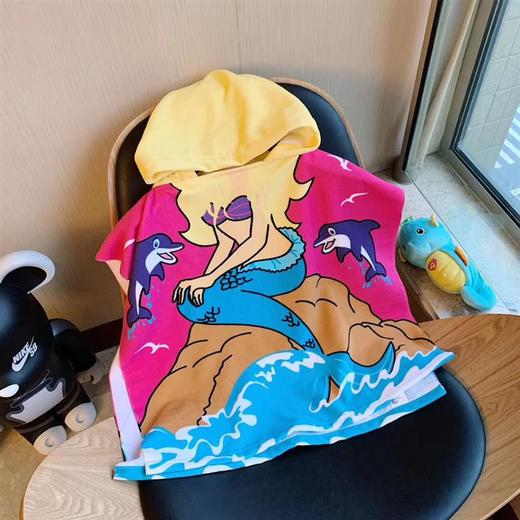 【萌趣设计，让宝贝爱上洗澡！】可爱卡通儿童浴巾斗篷 柔软亲肤不掉毛 洗澡吸水速干 可穿式宝宝浴巾-QQ 商品图7