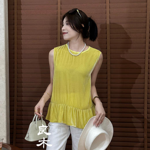 【部分现货】良木礼真丝丝绒上衣（23141-3） 商品图1