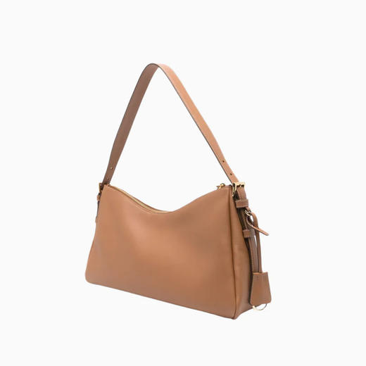 PRADA 普拉达 女士珐琅金属三角形徽标大号皮革手提包 棕色 1BC231 2CYS F03BH LVM 商品图1