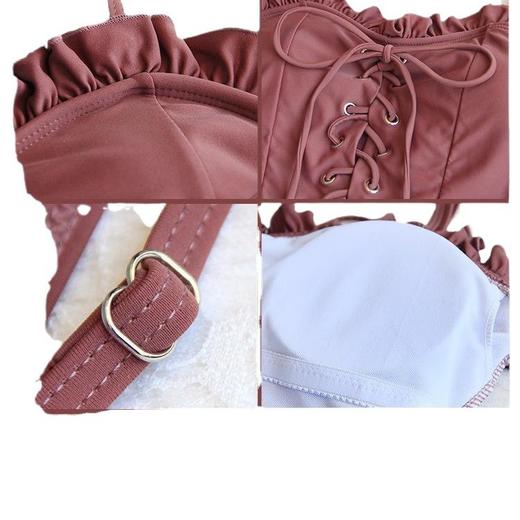 游泳衣女分体式三件套2025新款保守小个子可爱日系小胸泡温泉泳装 商品图4