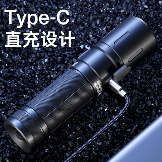 神火强光手电Y39高亮白激光远射变焦超长续航户外家用照明装备 商品图3